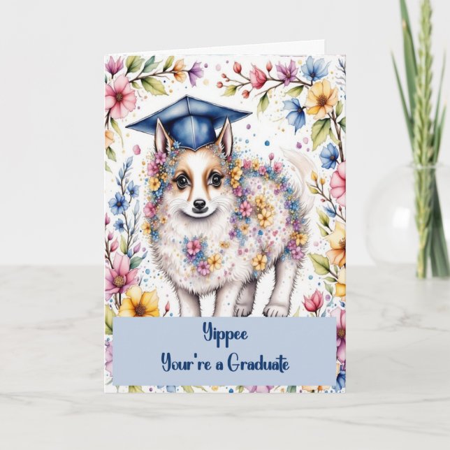 Congratulations 8th Grade Graduate with Dog Karte (Vorderseite)