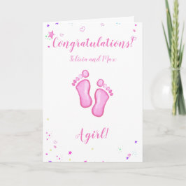 Congratulations a baby girl customizable names karte