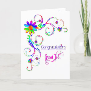 Congratulations,Abstract Floral-Vivid Colors Karte