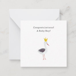 Congratulations Baby Boy Newborn Birth Stork Card Mitteilungskarte