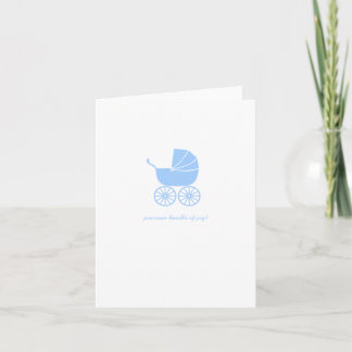 Congratulations Baby Shower Card Blue Stroller Karte