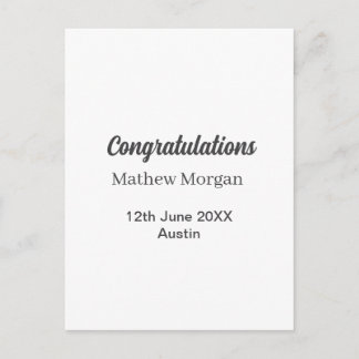 Congratulations congrats graduation name year clas postkarte