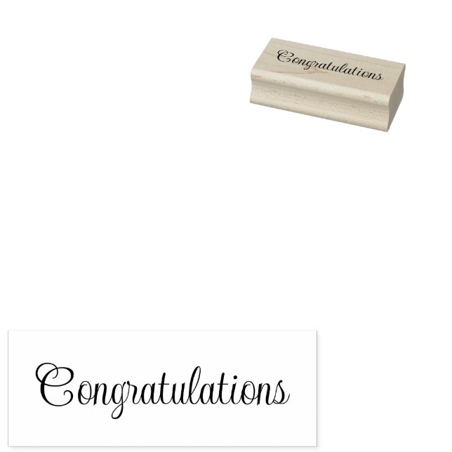 Congratulations Cursive Script Text Template Gummistempel (Stempel)