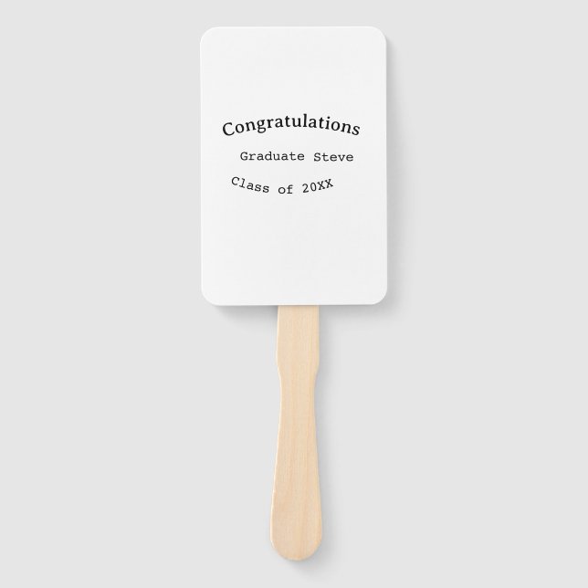 Congratulations graduate name class of 20XX type w Fächer (Vorderseite)