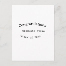 Congratulations graduate name class of 20XX type w Postkarte