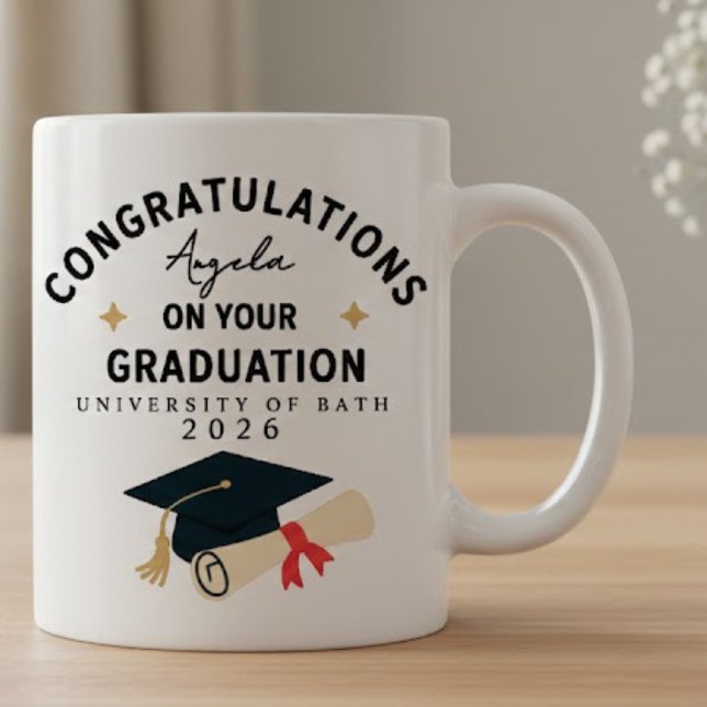 Congratulations Graduation Name University Year  Tasse (Von Creator hochgeladen)