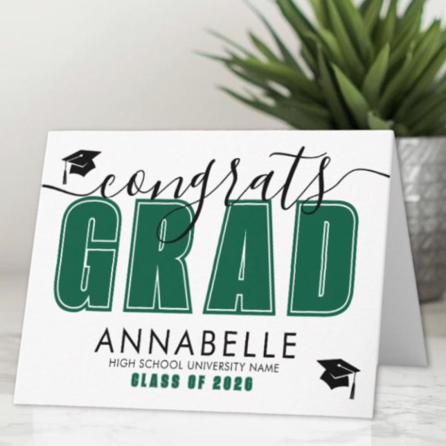 Congratulations Green Graduation Karte (Congratulations Green Graduation Card)