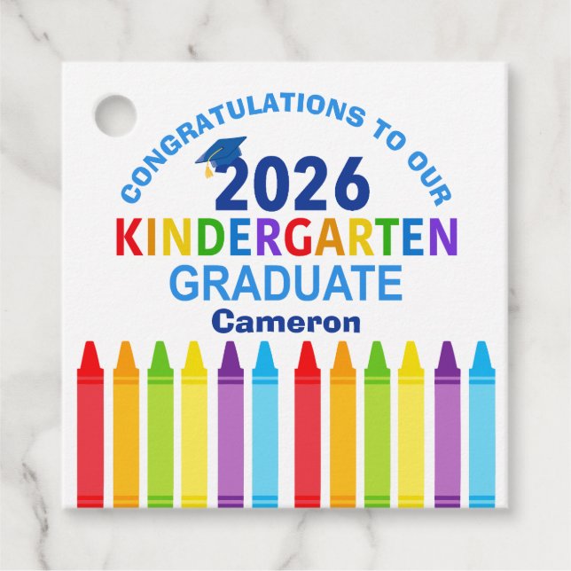 Congratulations Kindergarten Graduate Custom Party Geschenkanhänger (Vorderseite)