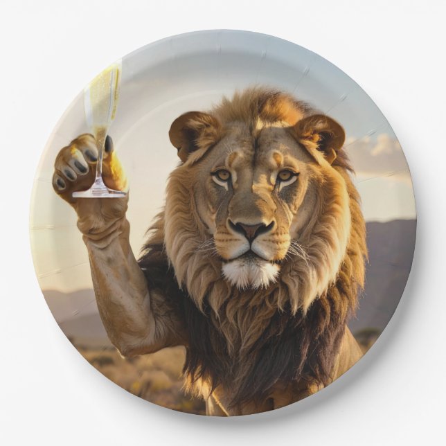 Congratulations Lion Pappteller (Vorderseite)