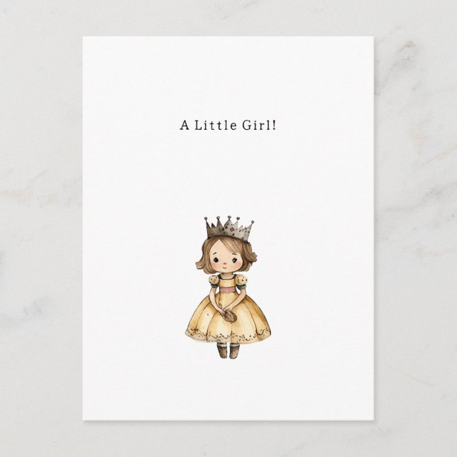 Congratulations Little Girl New Baby Birth Card Postkarte (Vorderseite)