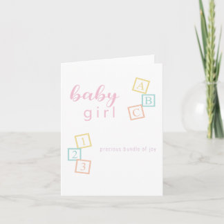 Congratulations New Baby Shower Card Baby Girl Karte
