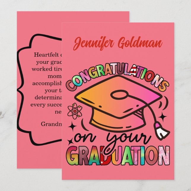 Congratulations on Graduation Einladung (Vorne/Hinten)