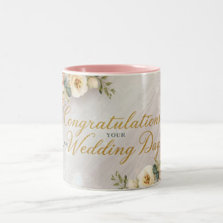 Congratulations On Your Wedding Day Zweifarbige Tasse
