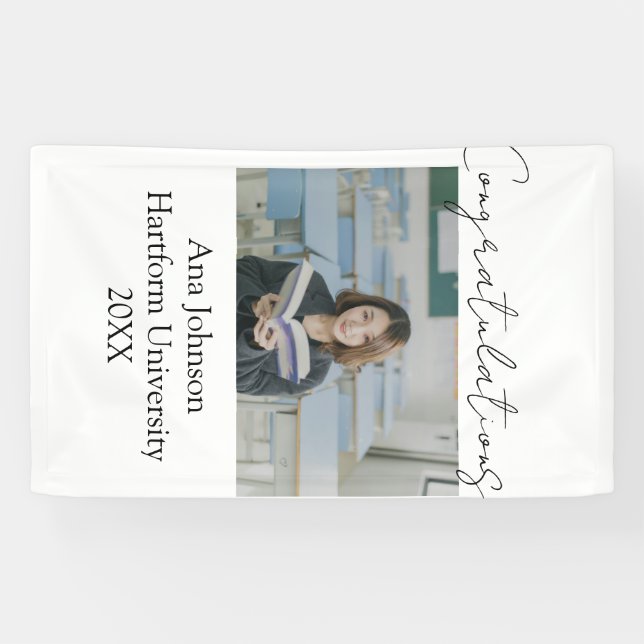 Congratulations photo graduate name university yea banner (Horizontal)