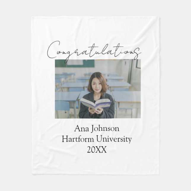 Congratulations photo graduate name university yea fleecedecke (Vorderseite)