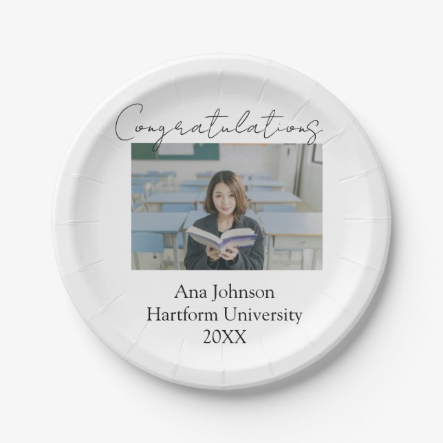 Congratulations photo graduate name university yea pappteller (Vorderseite)