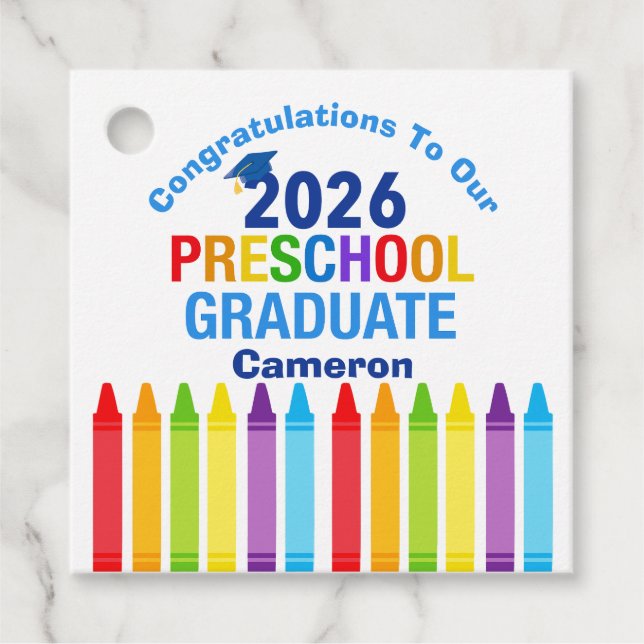 Congratulations Preschool Graduate Custom Party Geschenkanhänger (Vorderseite)
