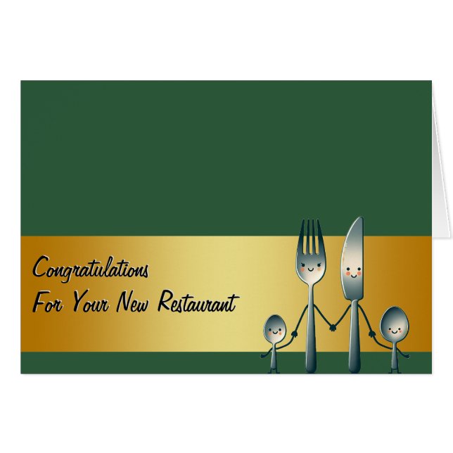 Congratulations Restaurant New Business Card (Vorderseite (Horizontal))