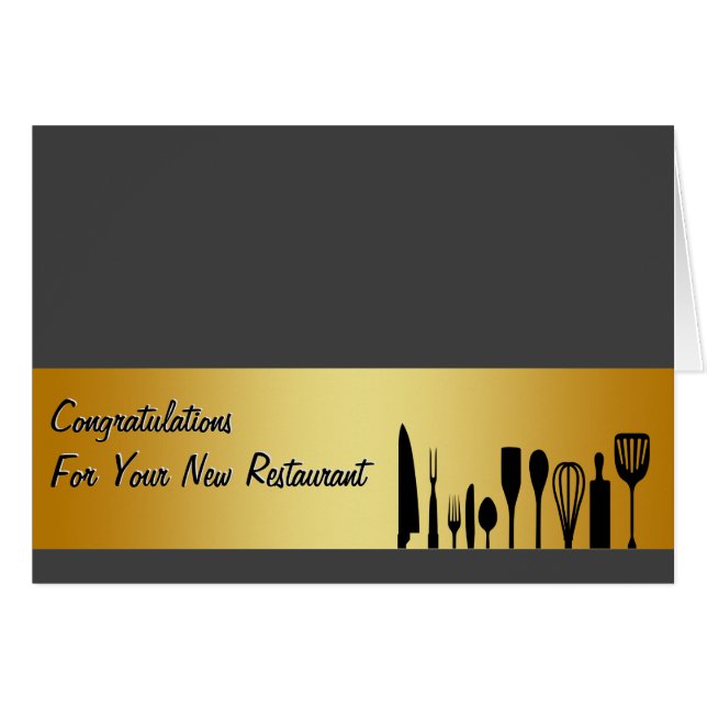 Congratulations Restaurant New Business Card (Vorderseite (Horizontal))