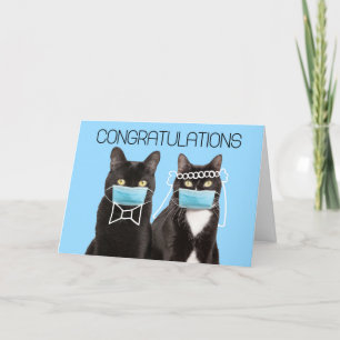 Congratulations Wedding Cats in Covid-19 Face Mask Karte