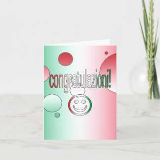 Congratulazioni! Italien-Flagge färbt Pop-Kunst Karte