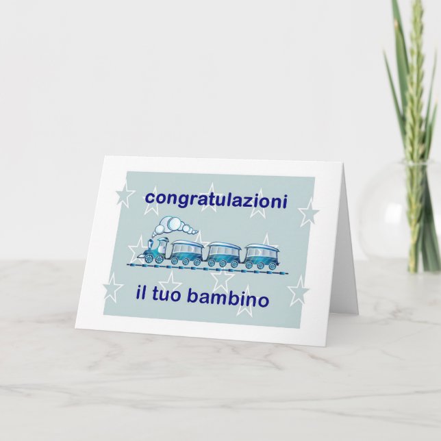 Congratulazioni! - Neues Baby auf italienisch Karte (Vorderseite)