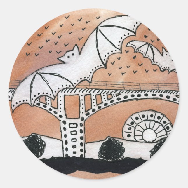 Congress Avenue Bats Runder Aufkleber (Vorderseite)