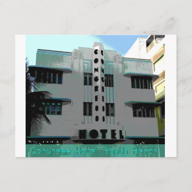 Congress Hotel, Ocean Drive, Miami Beach Postkarte (Vorderseite)