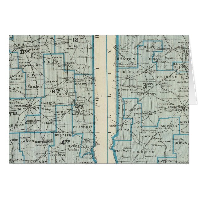 Congressional Distrikt Judicial Distrikte Indiana (Vorderseite (Horizontal))