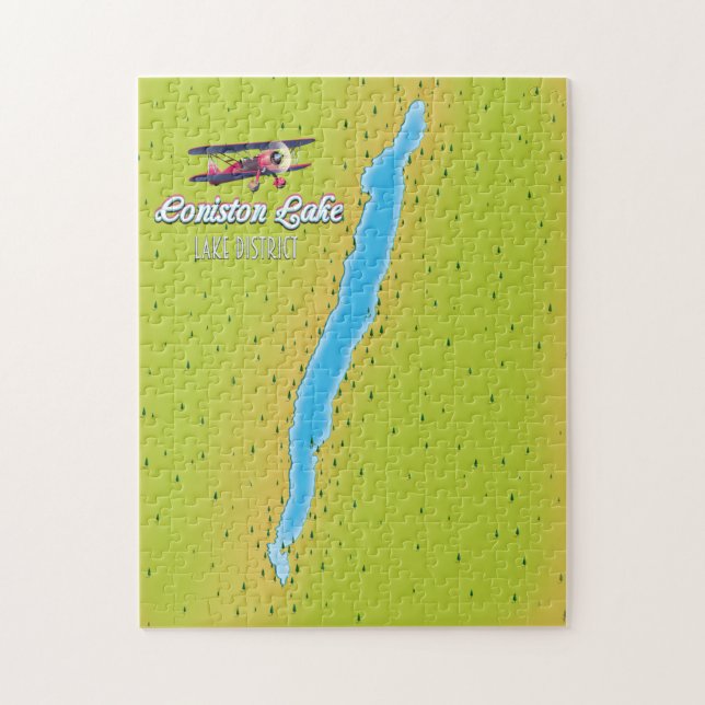 Coniston Water, Lake District, England Map Puzzle (Vertikal)