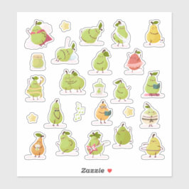 Conjunto de peras kawaii divertidas aufkleber