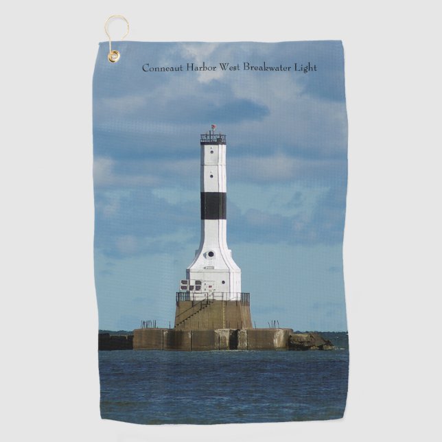 Conneaut Harbour West Breakwater Golf Handtuch (Vorderseite)