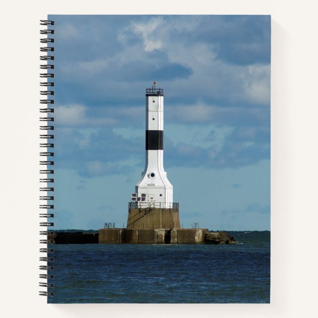 Conneaut Harbour West Breakwater Light Notebook Notizbuch (Vorderseite)