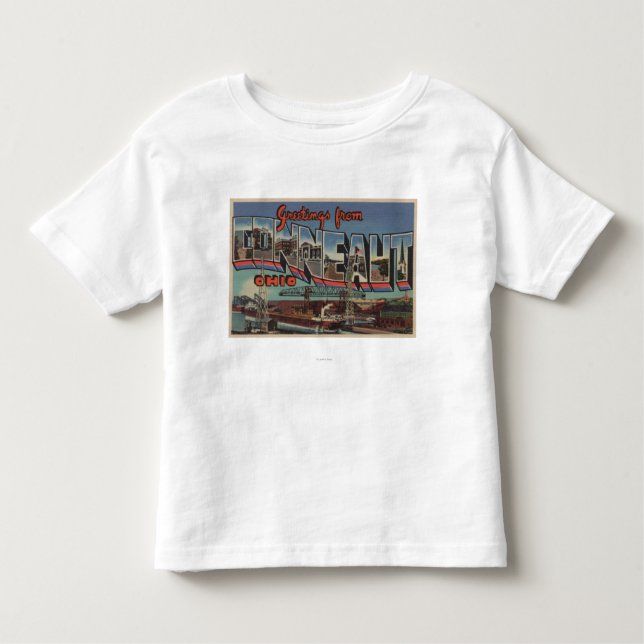 Conneaut, Ohio - große Buchstabe-Szenen Kleinkind T-shirt (Vorderseite)