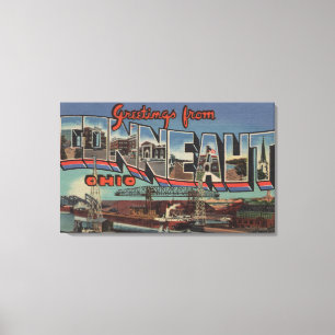 Conneaut, Ohio - große Buchstabe-Szenen Leinwanddruck