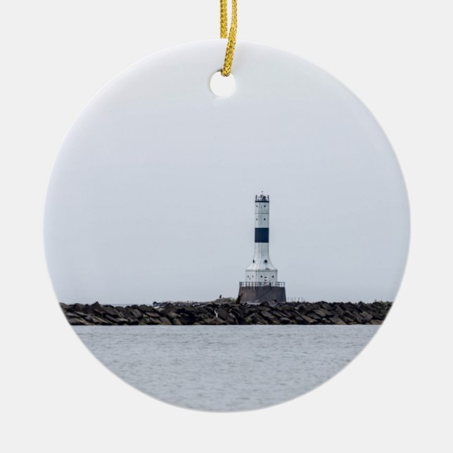 Conneaut West Breakwater Lighthouse Keramik Ornament (Vorne)