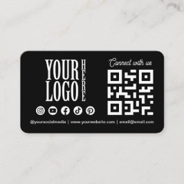 Connect with us Social Media QR Code Black Busines Visitenkarte