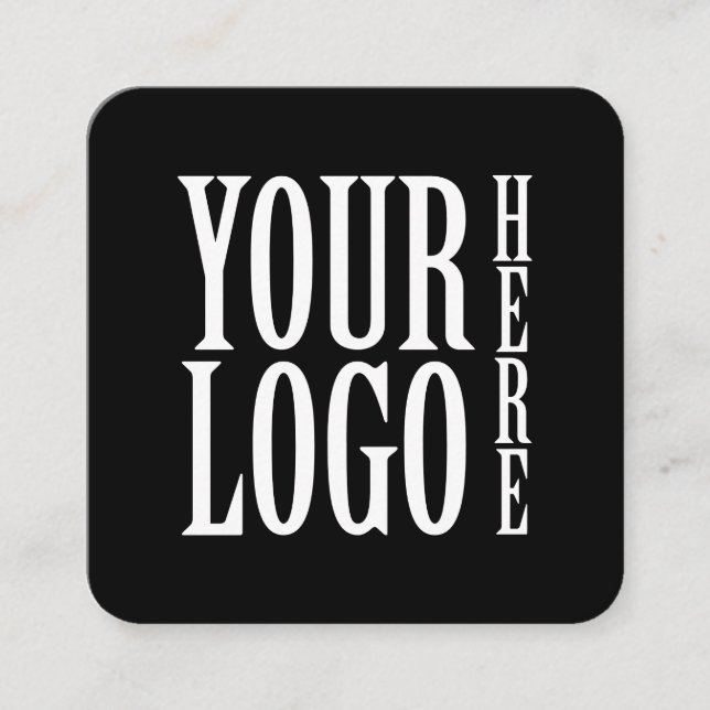 Connect with us Social Media QR Code Black Square Quadratische Visitenkarte (Vorderseite)