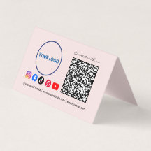 Connect with us Social Media QR Code Pink Business