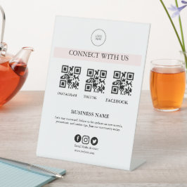 Connect With Us Social Media Sign | Editable Busin Sockelschild