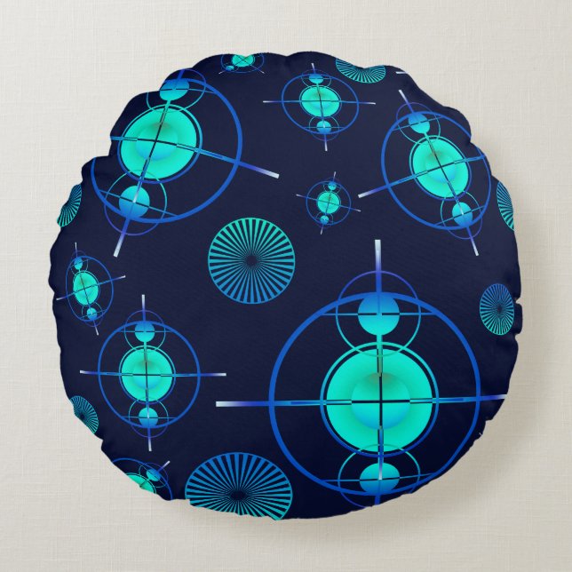 Connected Minds Pattern 2 Rundes Kissen (Vorderseite)