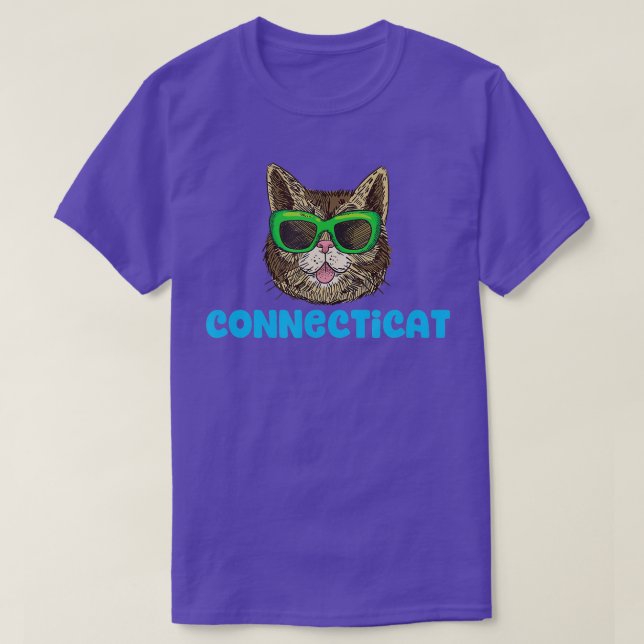 Connecticat Connecticut Funny Staat Cat Puff T-Shirt (Design vorne)