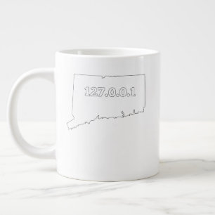 Connecticut 127.0.0.1 Zuhause Computer Nerd IP Jumbo-Tasse