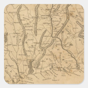 Connecticut 12 quadratischer aufkleber
