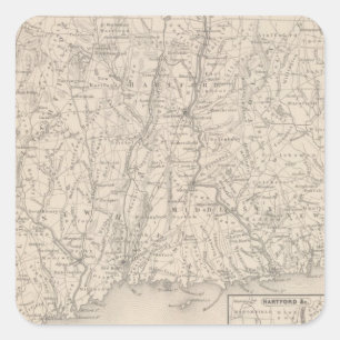 Connecticut 3 quadratischer aufkleber