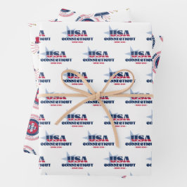 Connecticut, 50 Staaten, Liberty Bell Geschenkpapier Set