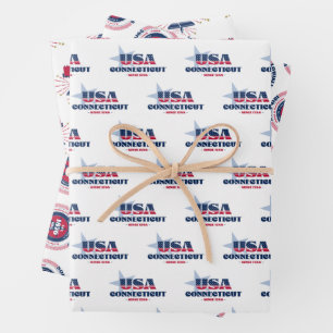 Connecticut, 50 Staaten, Liberty Bell Geschenkpapier Set