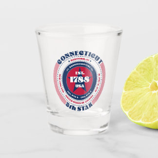 Connecticut 5. Star Patriotic Shot Glas