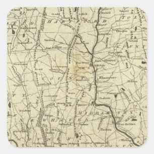 Connecticut 7 quadratischer aufkleber