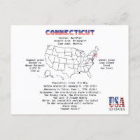 Connecticut American Staat auf einer Karte und Ein